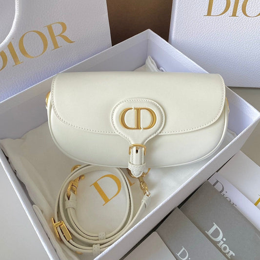 DIOR medium east west bobby 22cm white calfskin ghw