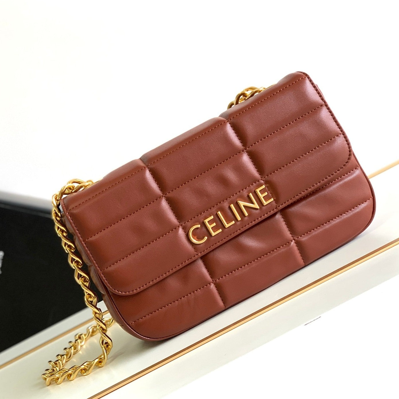 Celine TRIOMPHE FRAME 24 RED BRICK CALFSKIN
