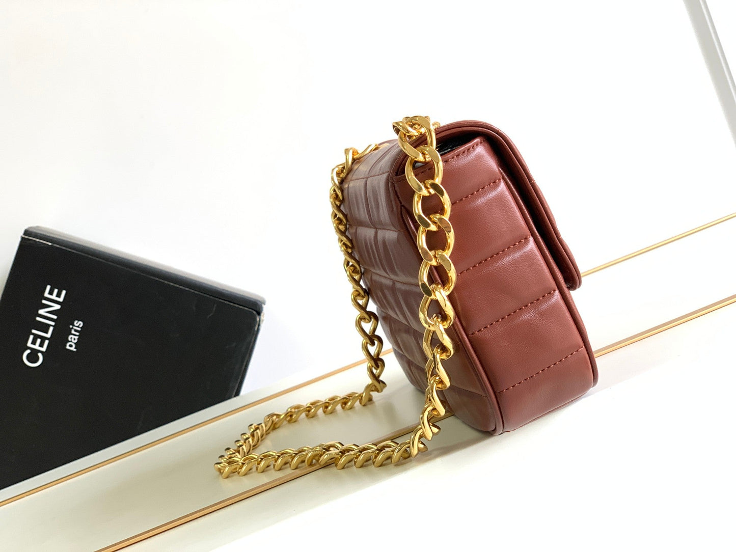 Celine TRIOMPHE FRAME 24 RED BRICK CALFSKIN