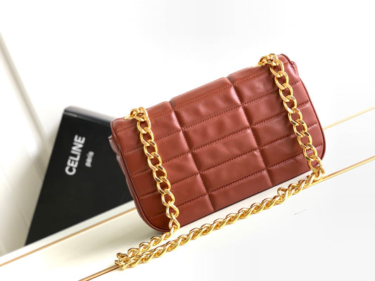 Celine TRIOMPHE FRAME 24 RED BRICK CALFSKIN