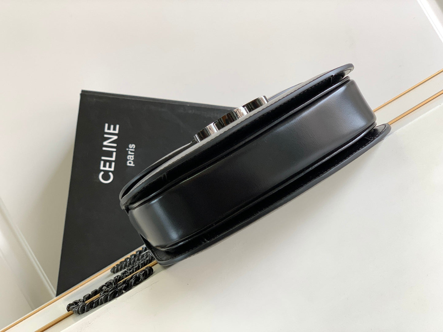 Celine teen besace triomphe 18.5 all black calfskin