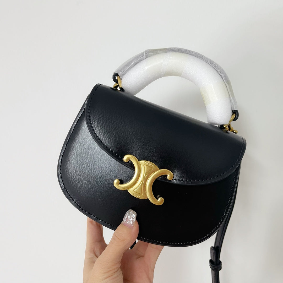 Celine BESACE TRIPHOME 17 CALFSKIN BLACK
