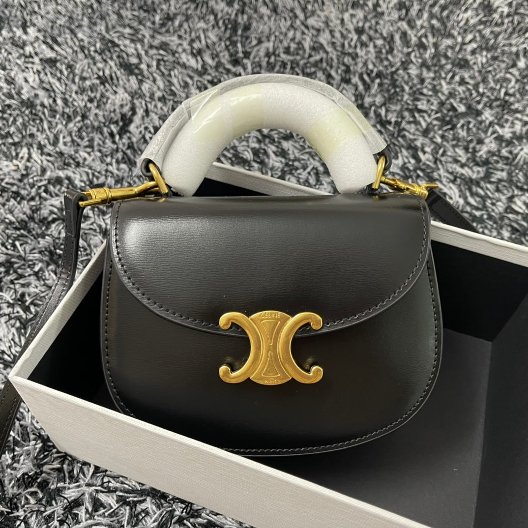 Celine BESACE TRIPHOME 17 CALFSKIN BLACK