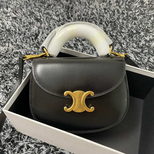 Celine BESACE TRIPHOME 17 CALFSKIN BLACK