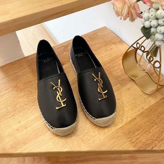 Saint Laurent SL YVES LOGO SLIP ON BLACK CALFSKIN
