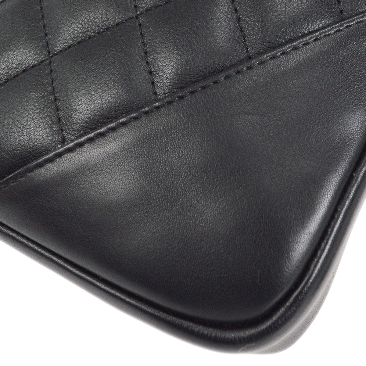 CHANEL 2004-2005 Cambon Ligne Shoulder Bag Black Calfskin