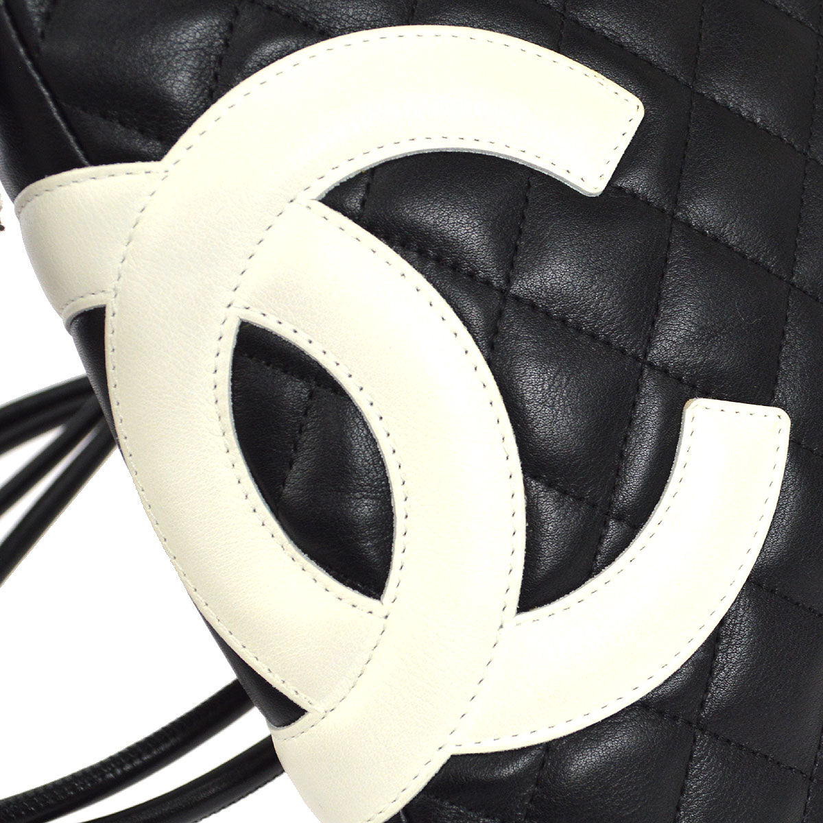 CHANEL 2004-2005 Cambon Ligne Shoulder Bag Black Calfskin