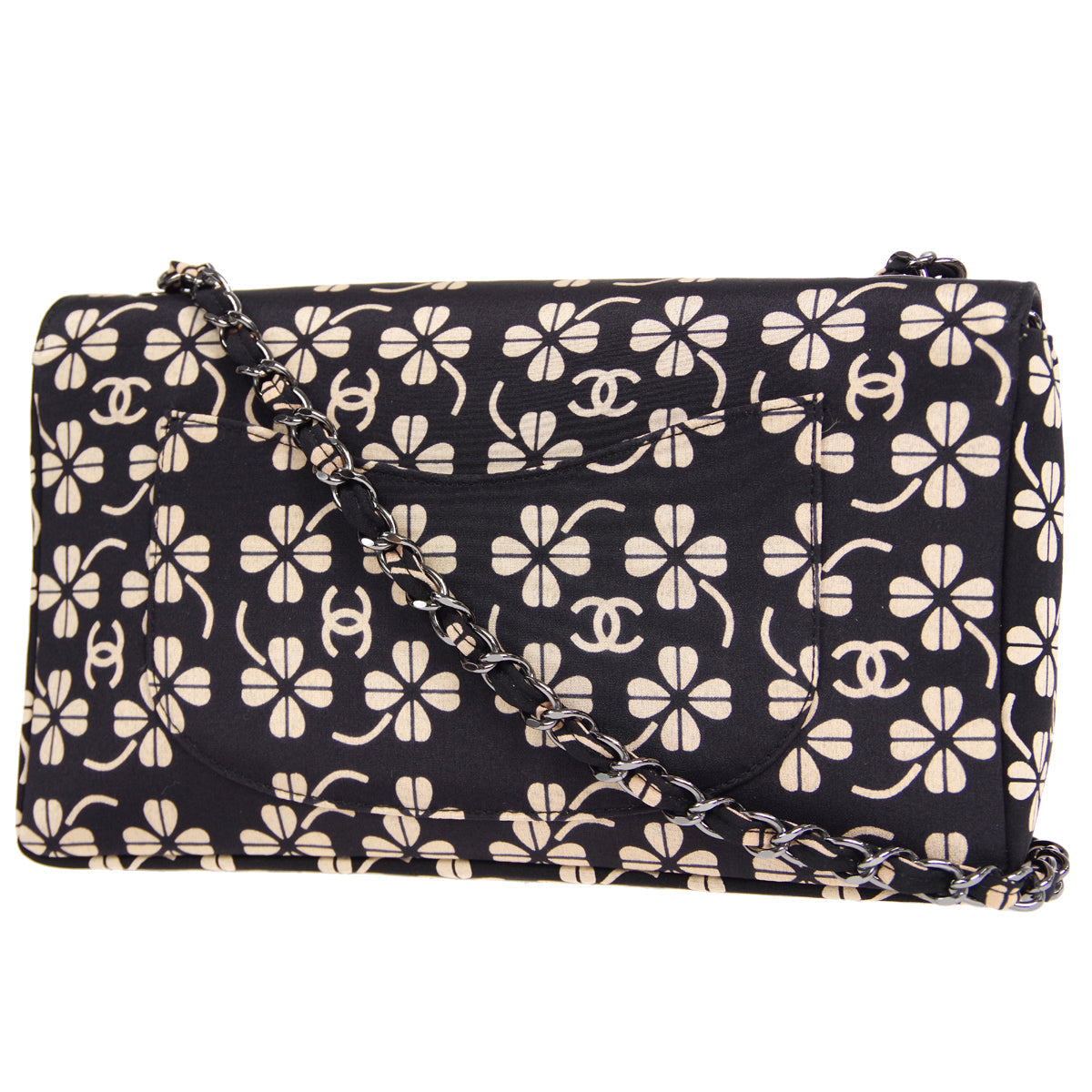 CHANEL 2000-2001 Clover Pattern Classic Single Flap Medium