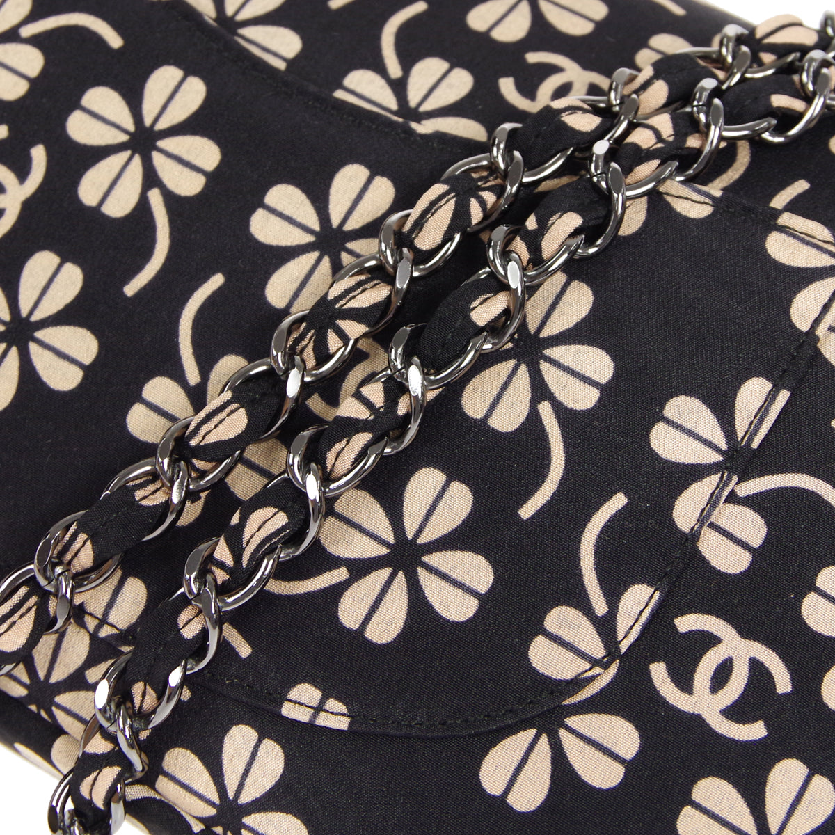 CHANEL 2000-2001 Clover Pattern Classic Single Flap Medium
