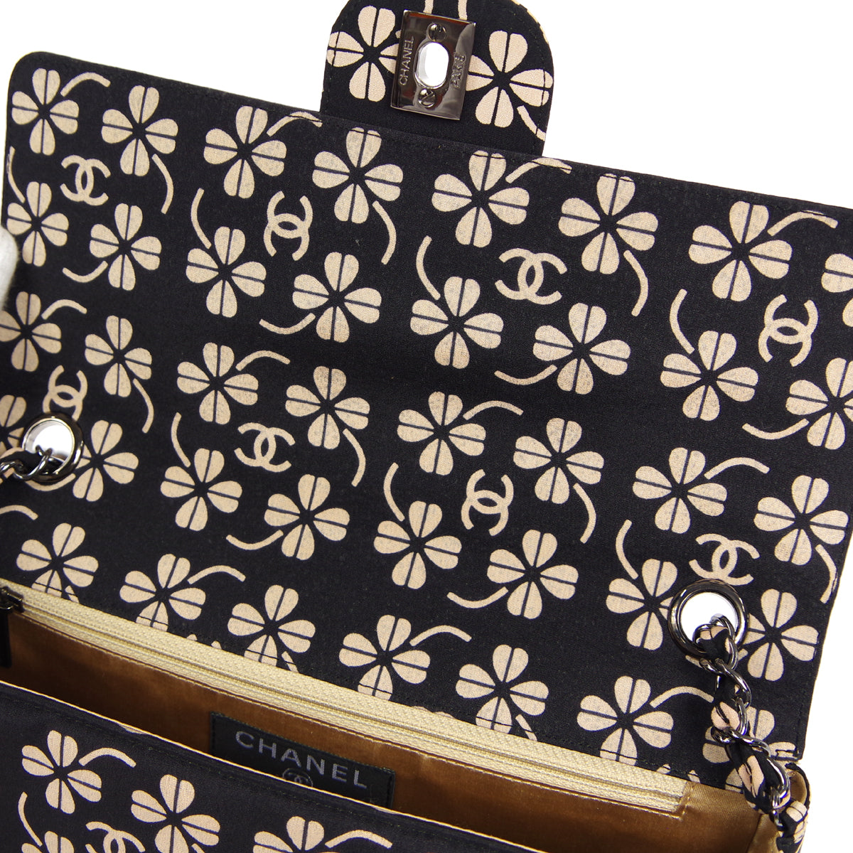 CHANEL 2000-2001 Clover Pattern Classic Single Flap Medium