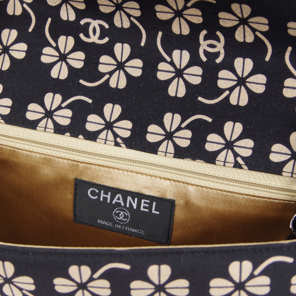 CHANEL 2000-2001 Clover Pattern Classic Single Flap Medium