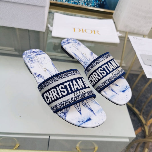 DIOR Mule Dway Slide 10mm Multi-motifs Style 78