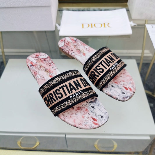 DIOR Mule Dway Slide 10mm Multi-motifs Style 73