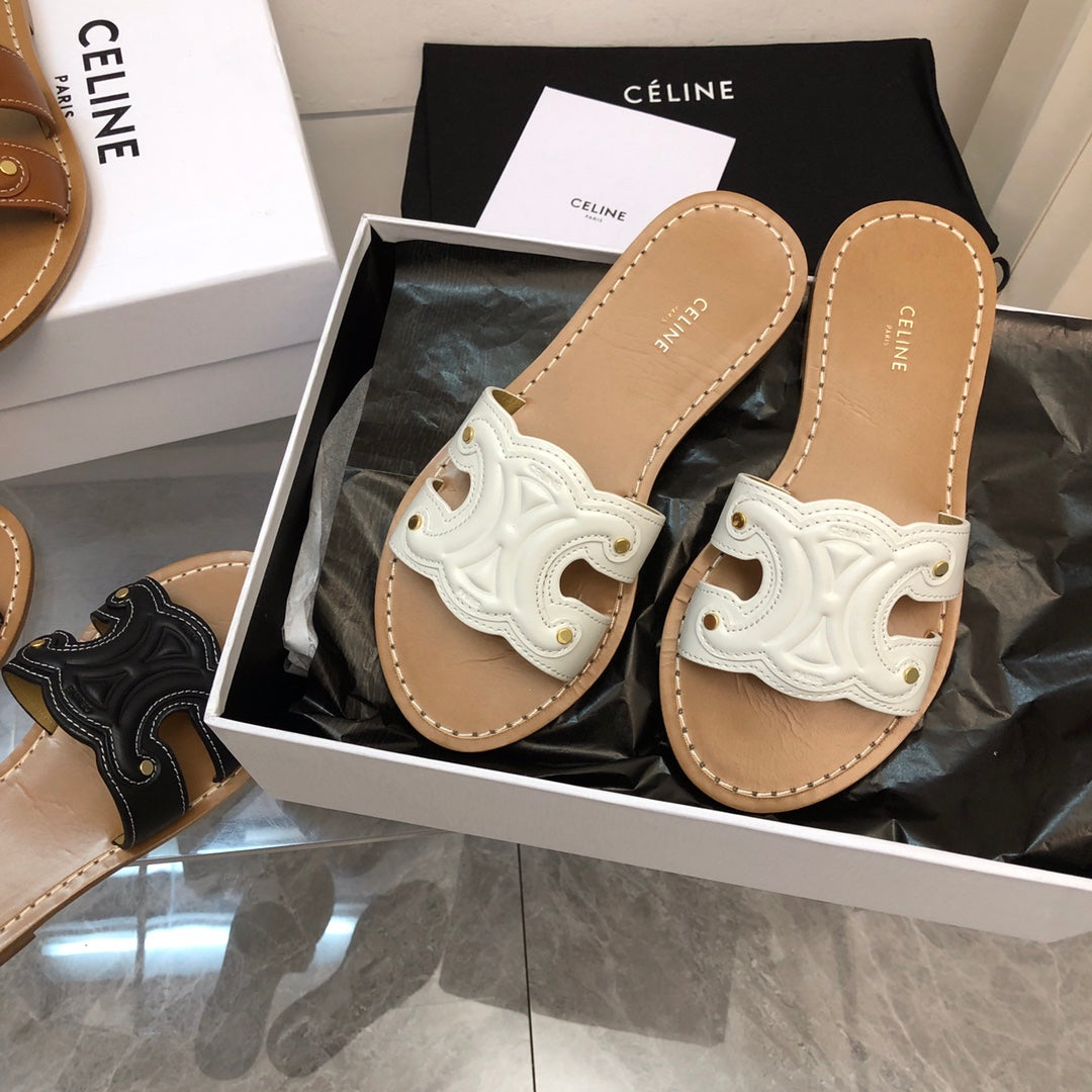 Celine Celine Slipper Logo Cowhide 374743