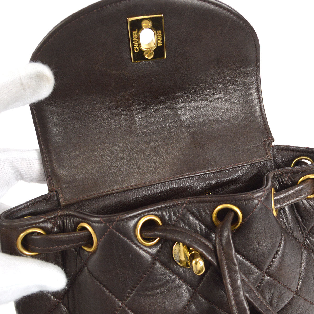 CHANEL * 1991-1994 DUMA Backpack Small Brown Lambskin