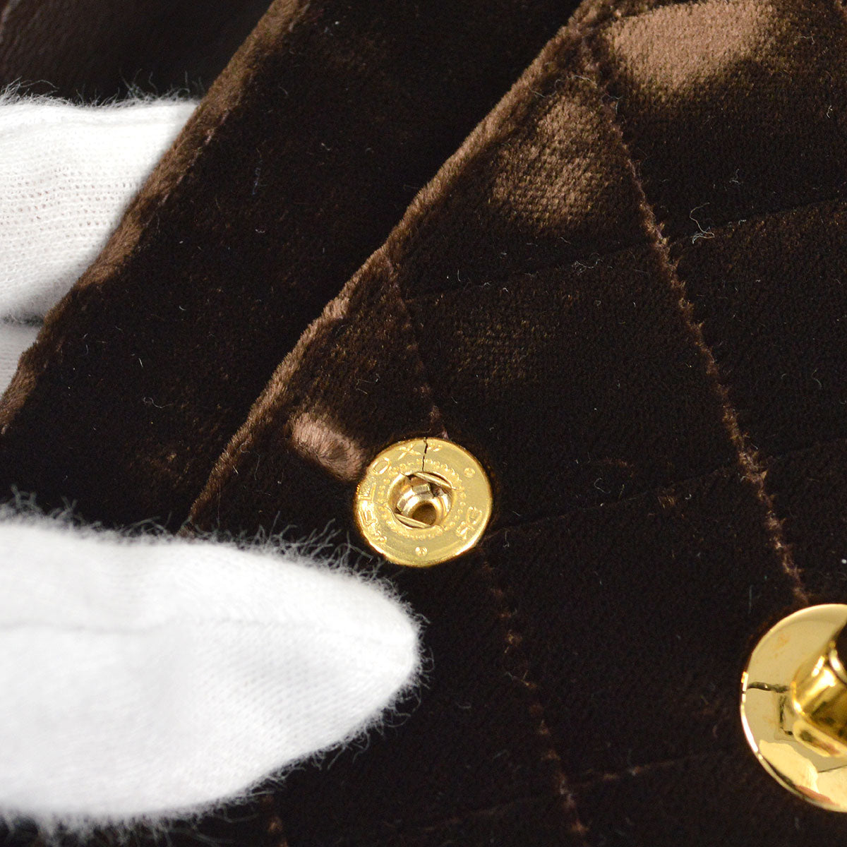 CHANEL * 1994-1996 Classic Double Flap Small Brown Velvet