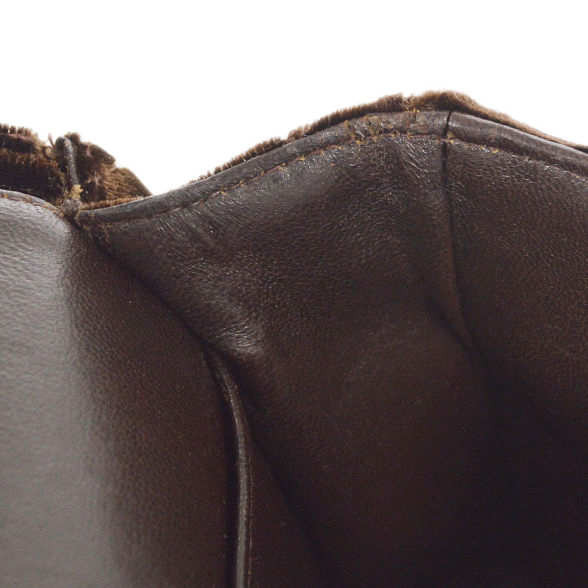 CHANEL * 1994-1996 Classic Double Flap Small Brown Velvet