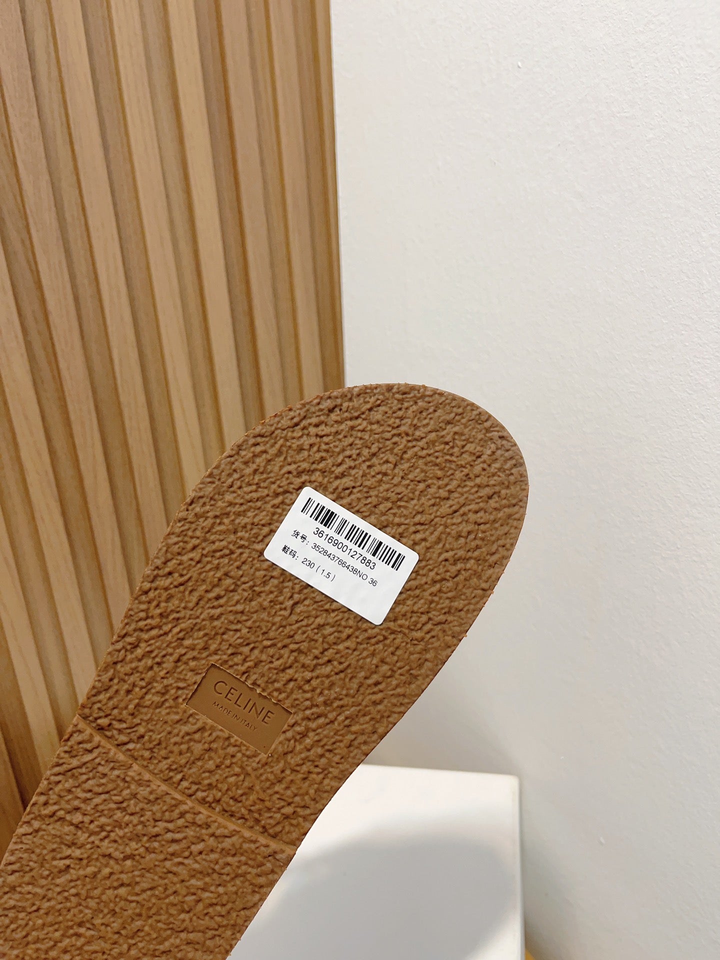 Celine tippi slide sandal brown calfskin
