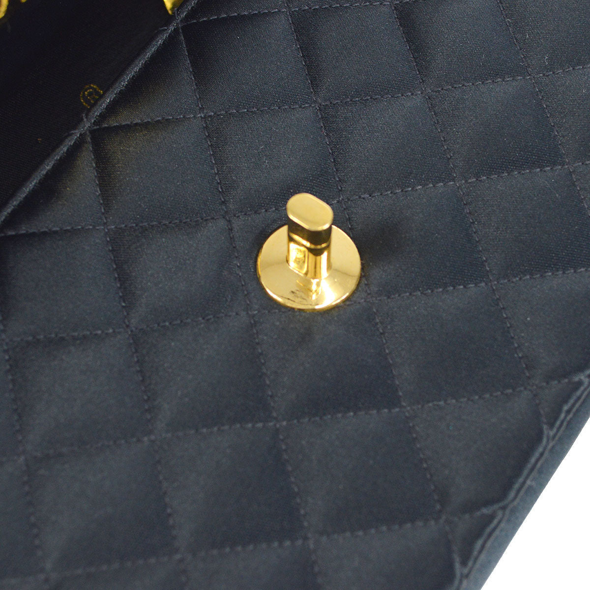 CHANEL 1994-1996 Circled CC Flap Mini Black Satin