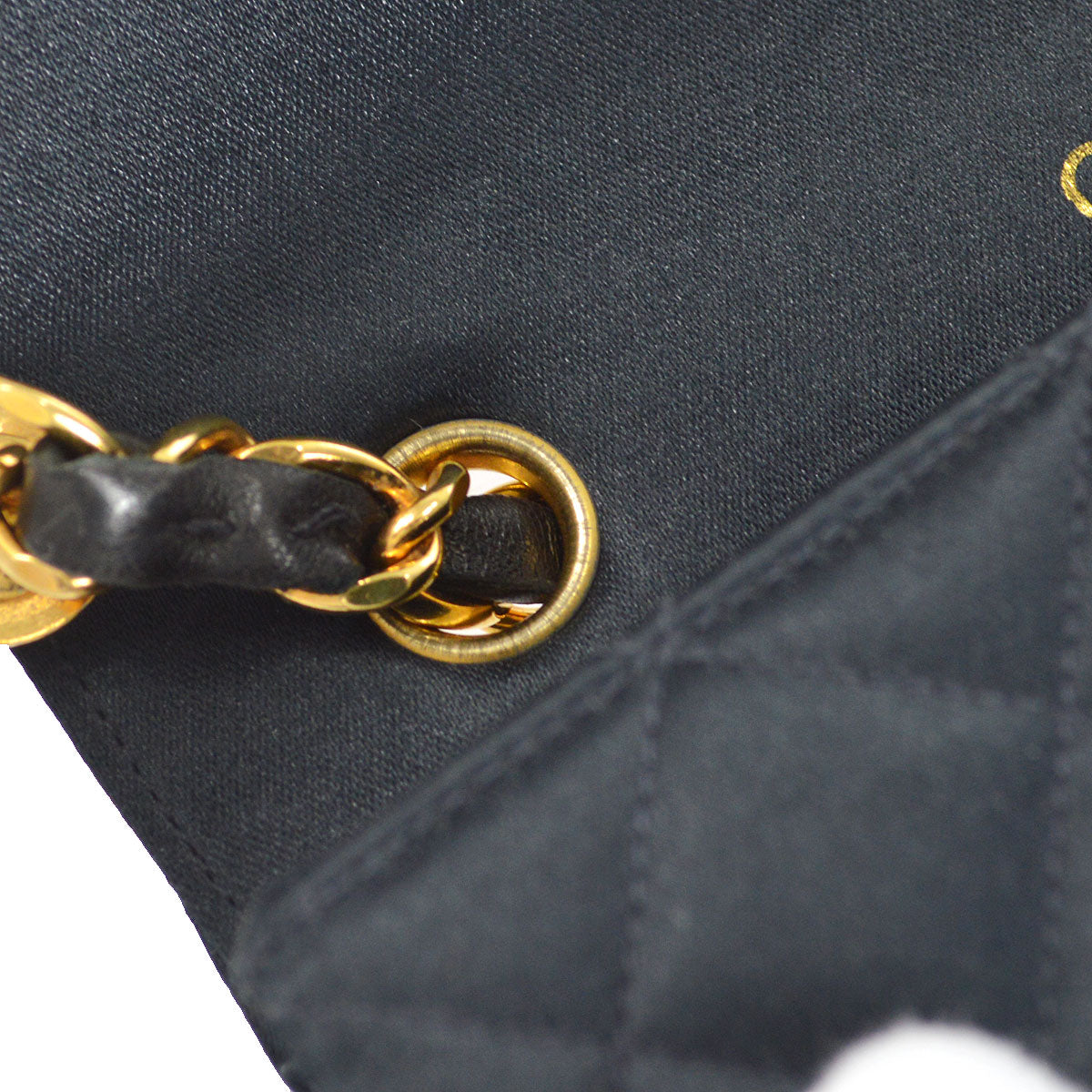 CHANEL 1994-1996 Circled CC Flap Mini Black Satin