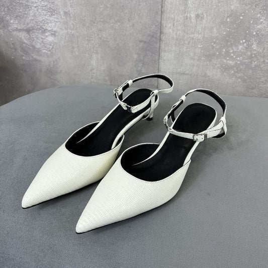 Celine cl kitten with strap 45 white lizard stamped calfskin