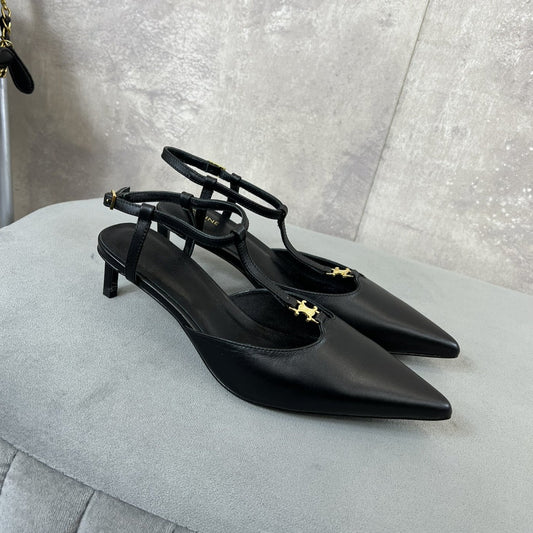 Celine cl kitten t-bar 45 black calfskin