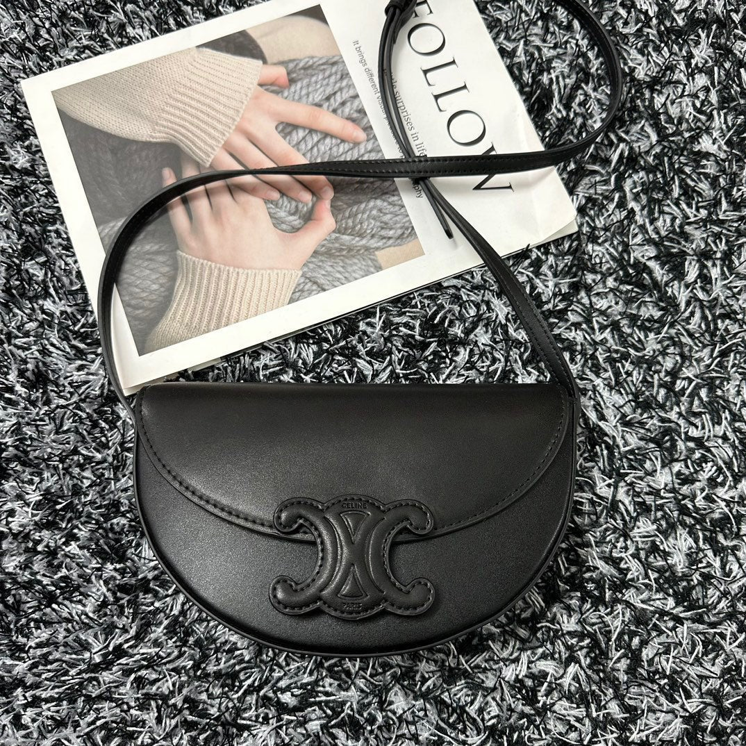 Celine BESACE TRIPHOME 23 BLACK CALFSKIN