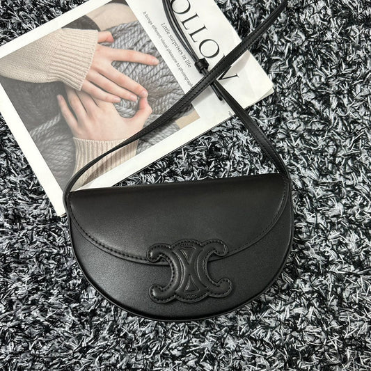 Celine BESACE TRIPHOME 23 BLACK CALFSKIN