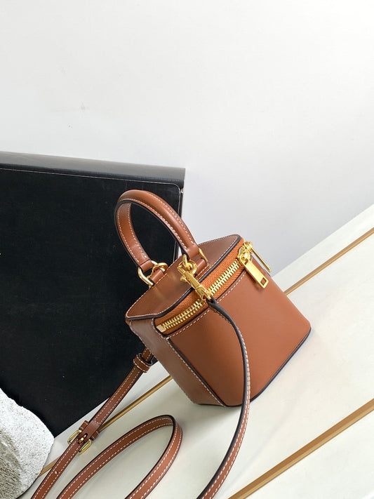 Celine MINI VANITY CASE TRIOMPHE TAN CALFSKIN