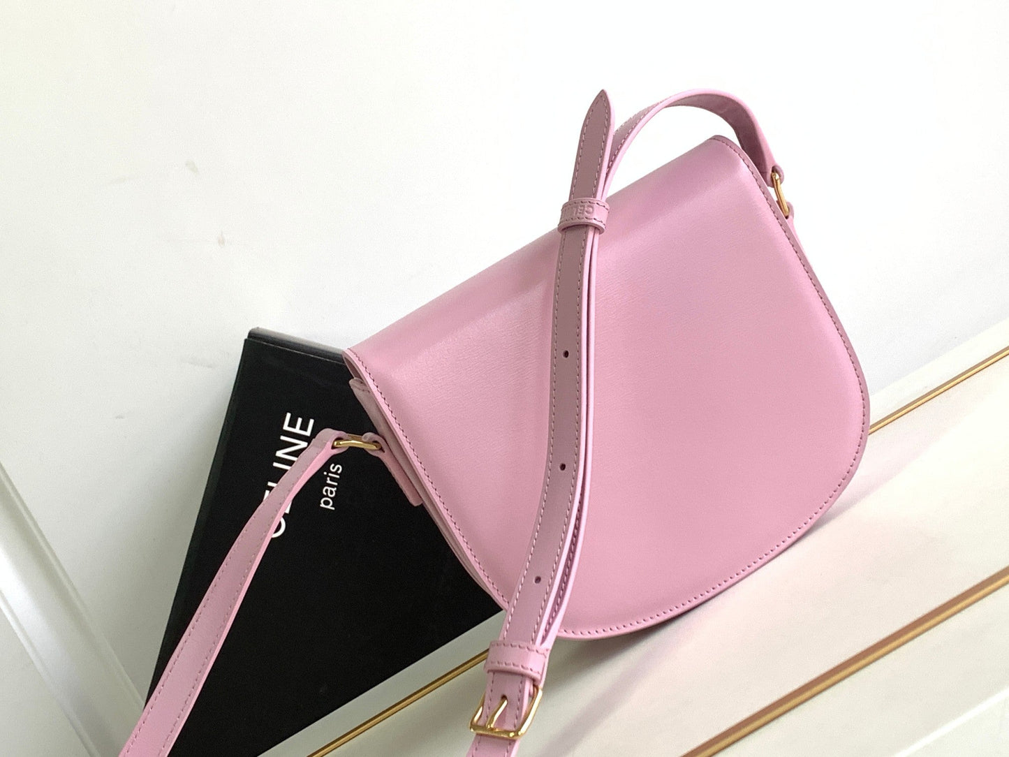 Celine teen besace triomphe 18.5 pink calfskin
