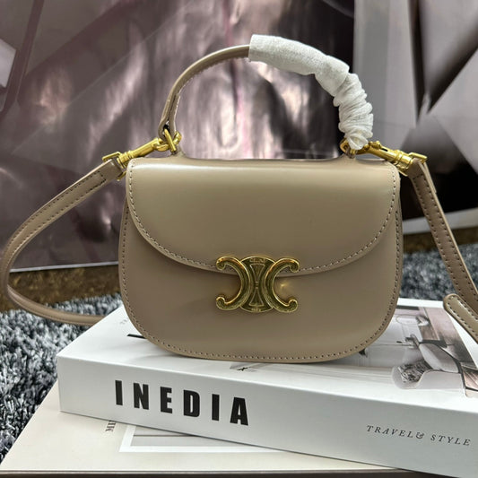 Celine BESACE TRIPHOME 17 CALFSKIN BEIGE CREAM