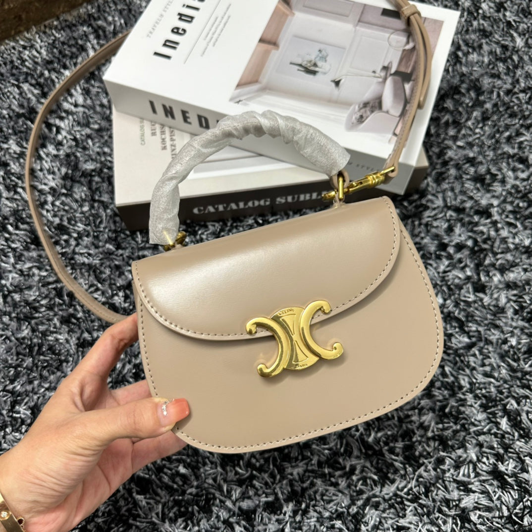 Celine BESACE TRIPHOME 17 CALFSKIN BEIGE CREAM