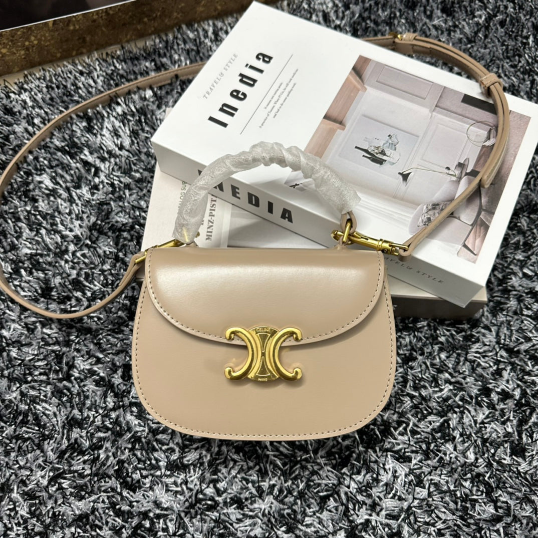 Celine BESACE TRIPHOME 17 CALFSKIN BEIGE CREAM