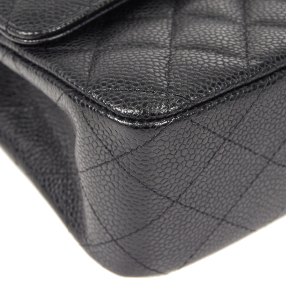 CHANEL Classic Double Flap Medium Shoulder Bag Black Caviar