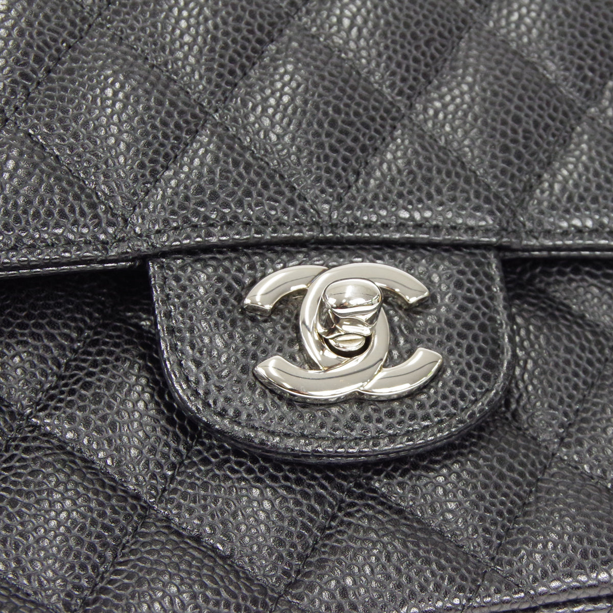 CHANEL Classic Double Flap Medium Shoulder Bag Black Caviar