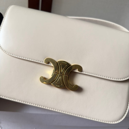 Celine classique triomphe 22 cream calfskin gold hardware