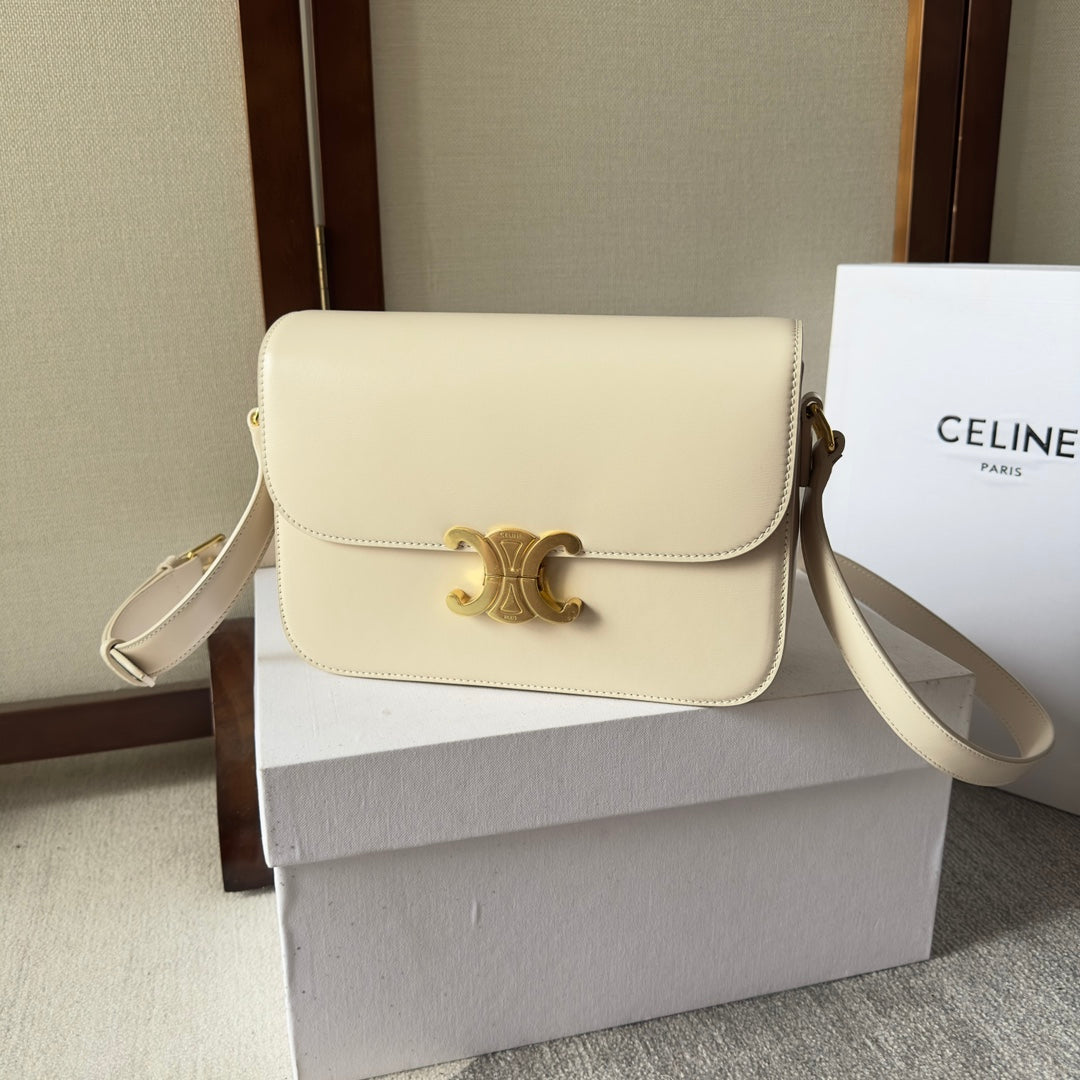 Celine classique triomphe 22 cream calfskin gold hardware
