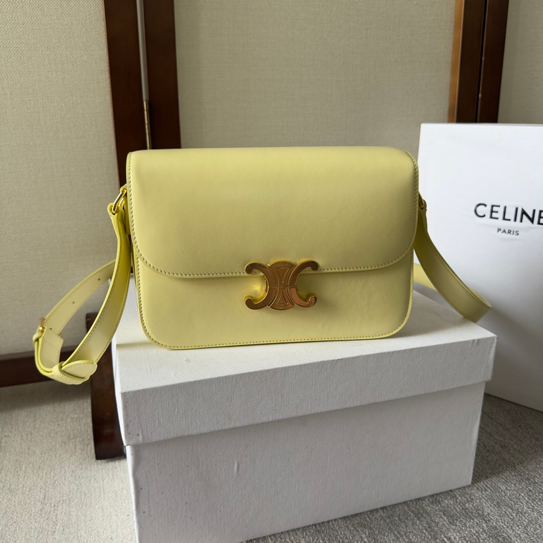 Celine classique triomphe 22 lime calfskin gold hardware