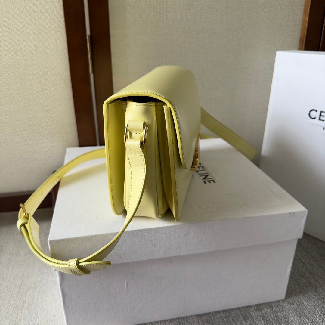 Celine classique triomphe 22 lime calfskin gold hardware