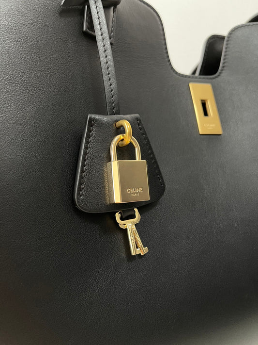 Celine cabas 16 37cm black calfskin