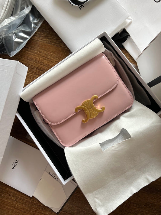 Celine TEEN TRIOMPHE 18 PINK CALFSKIN GOLD HARDWARE