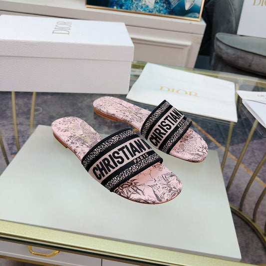 DIOR Mule Dway Slide 10mm Multi-motifs Style 12