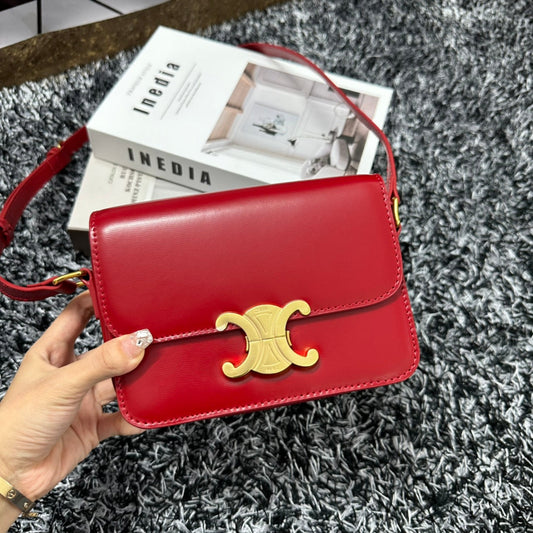 Celine TRIPHOME TEEN 18 CHERRY RED COWHIDE LEATHER