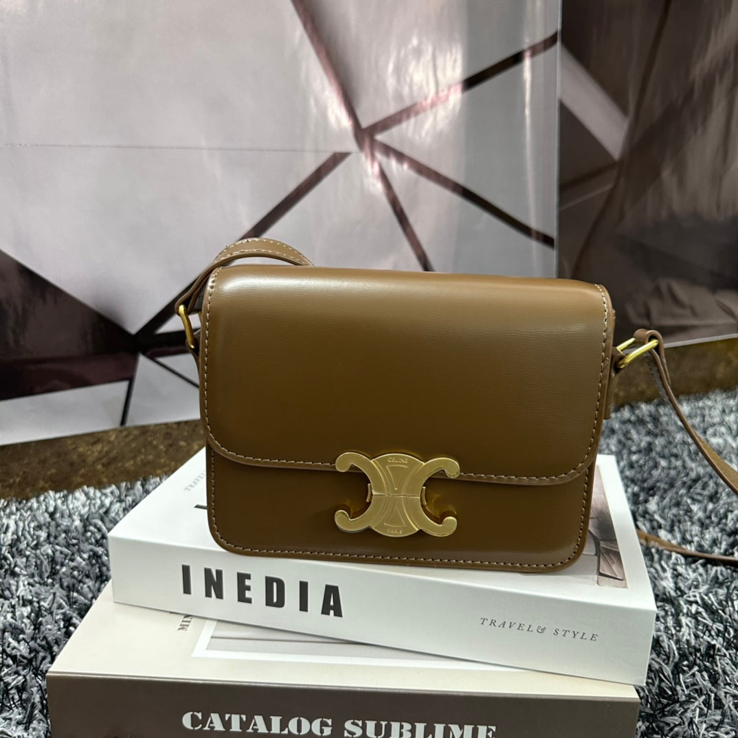 Celine TRIPHOME TEEN 18 CARAMEL BROWN COWHIDE LEATHER