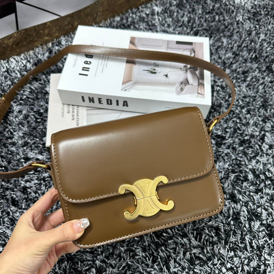 Celine TRIPHOME TEEN 18 CARAMEL BROWN COWHIDE LEATHER