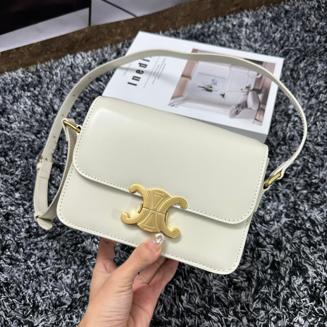 Celine TRIPHOME TEEN 18 WHITE COWHIDE LEATHER
