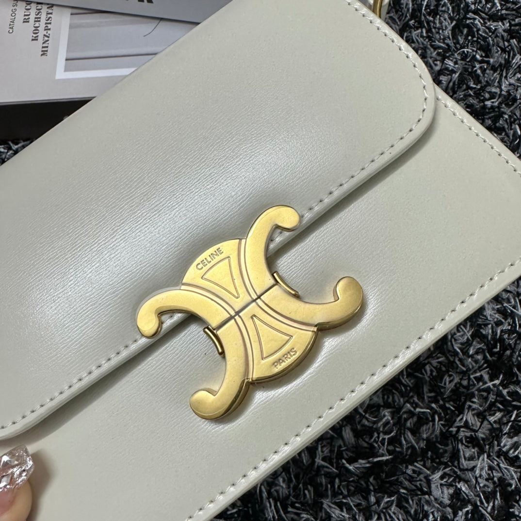 Celine TRIPHOME TEEN 18 WHITE COWHIDE LEATHER