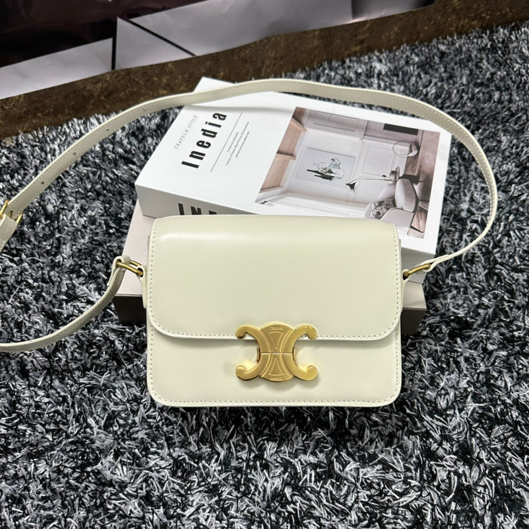Celine TRIPHOME TEEN 18 WHITE COWHIDE LEATHER