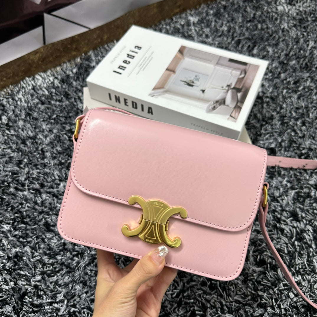 Celine TRIPHOME TEEN 18 PINK PASTEL COWHIDE LEATHER