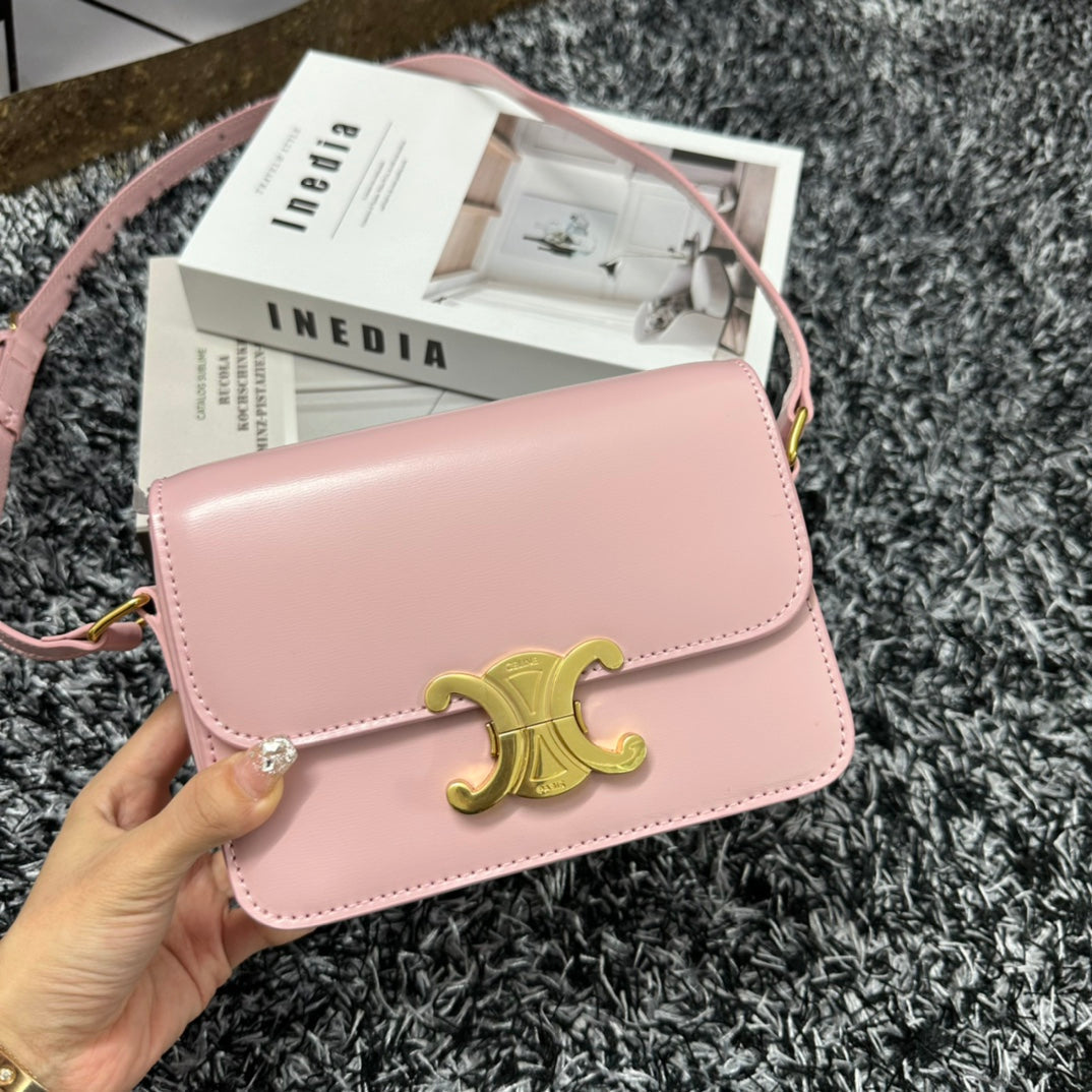 Celine TRIPHOME TEEN 18 PINK PASTEL COWHIDE LEATHER